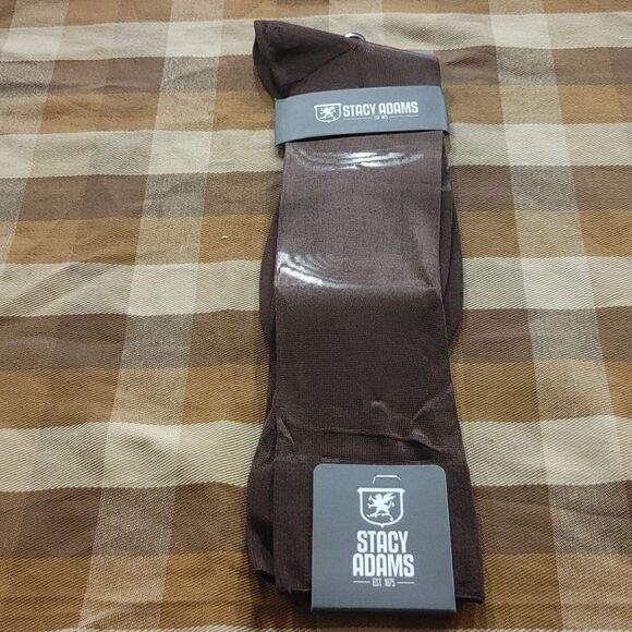MEN'S STACY ADAMS SILKY DRESS SOCKS. BASIC COLORS. - Picture 1 of 2